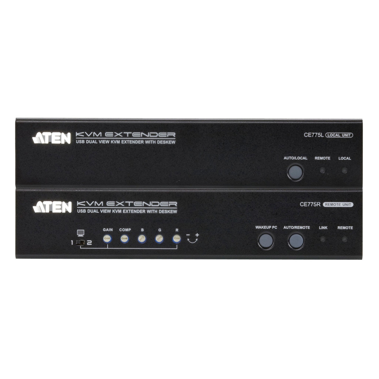 ATEN CE775 USB VGA Dual View Cat 5 KVM Extender with Deskew
