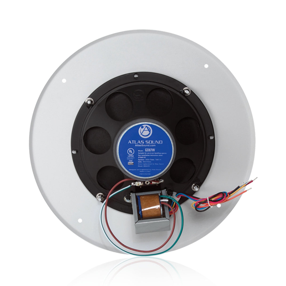 AtlasIED DD87W-HC 8-Inch In-Ceiling Coaxial Speaker with 70.7V 8W Transformer, Baffle, and Hyfidrophobic Treatment Coating