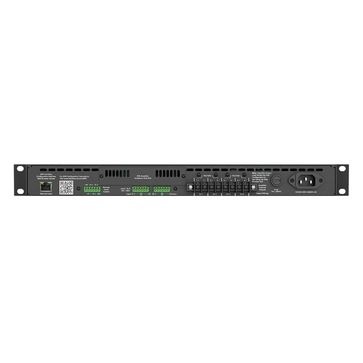 AtlasIED DPA602 600W Networkable Multi-Channel Power Amplifier with Optional Dante Network Audio