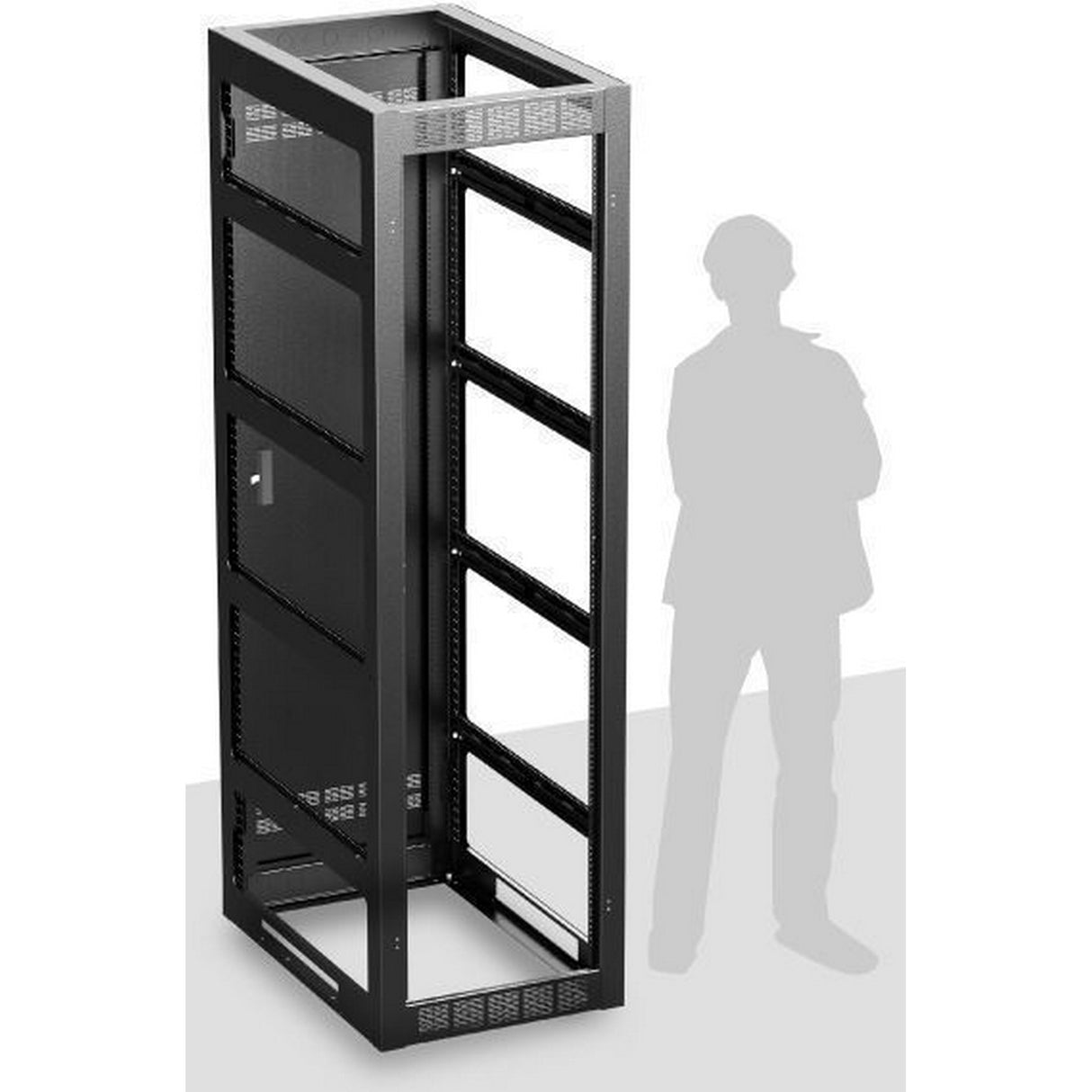 AtlasIED FMA44-32 Series Rack Enclosures, Gangable Rack with 32-Inch Usable Depth with Optional Side Panel, 44RU