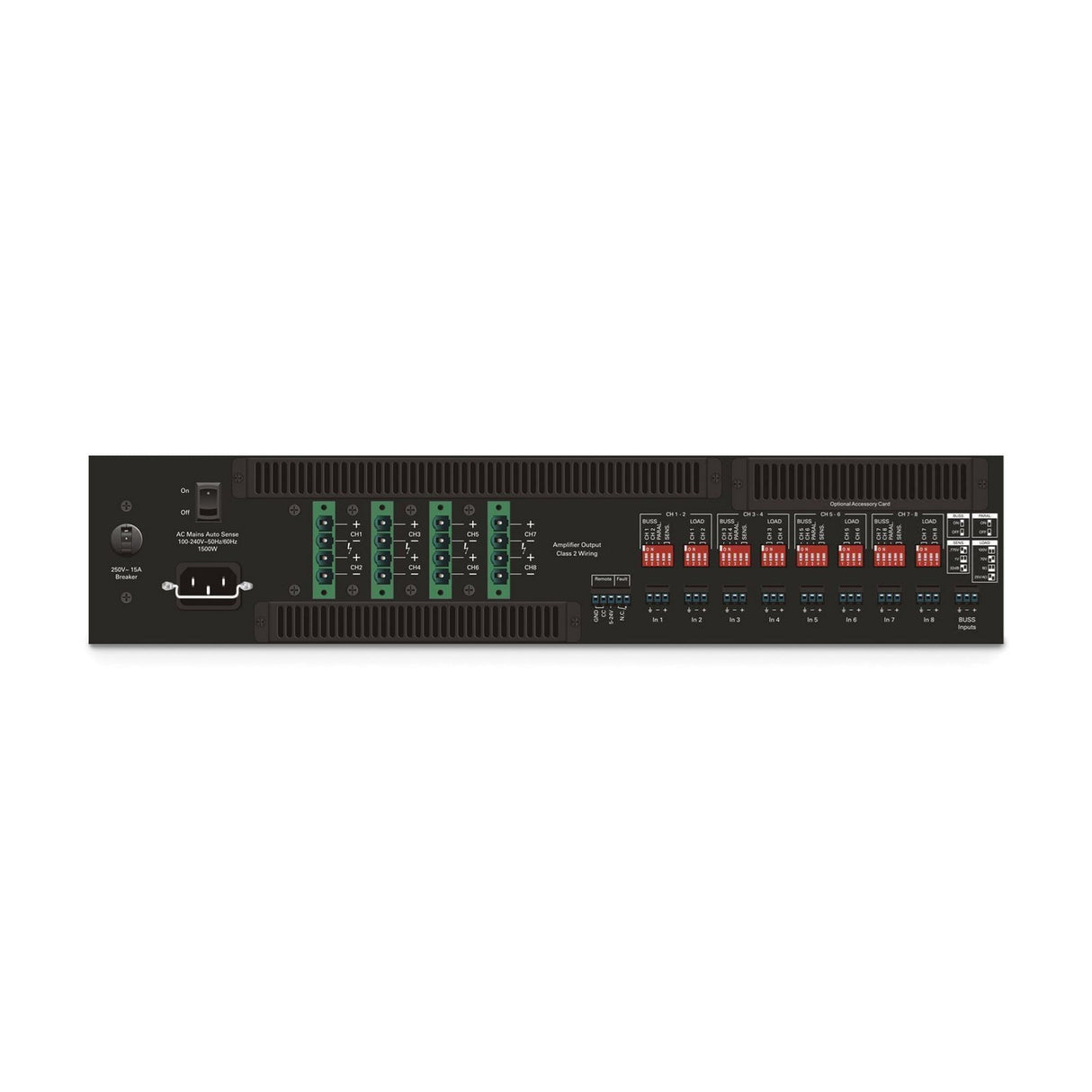 AtlasIED HPA2408 8-Channel x 300W Commercial Multi-Impedance Power Amplifier