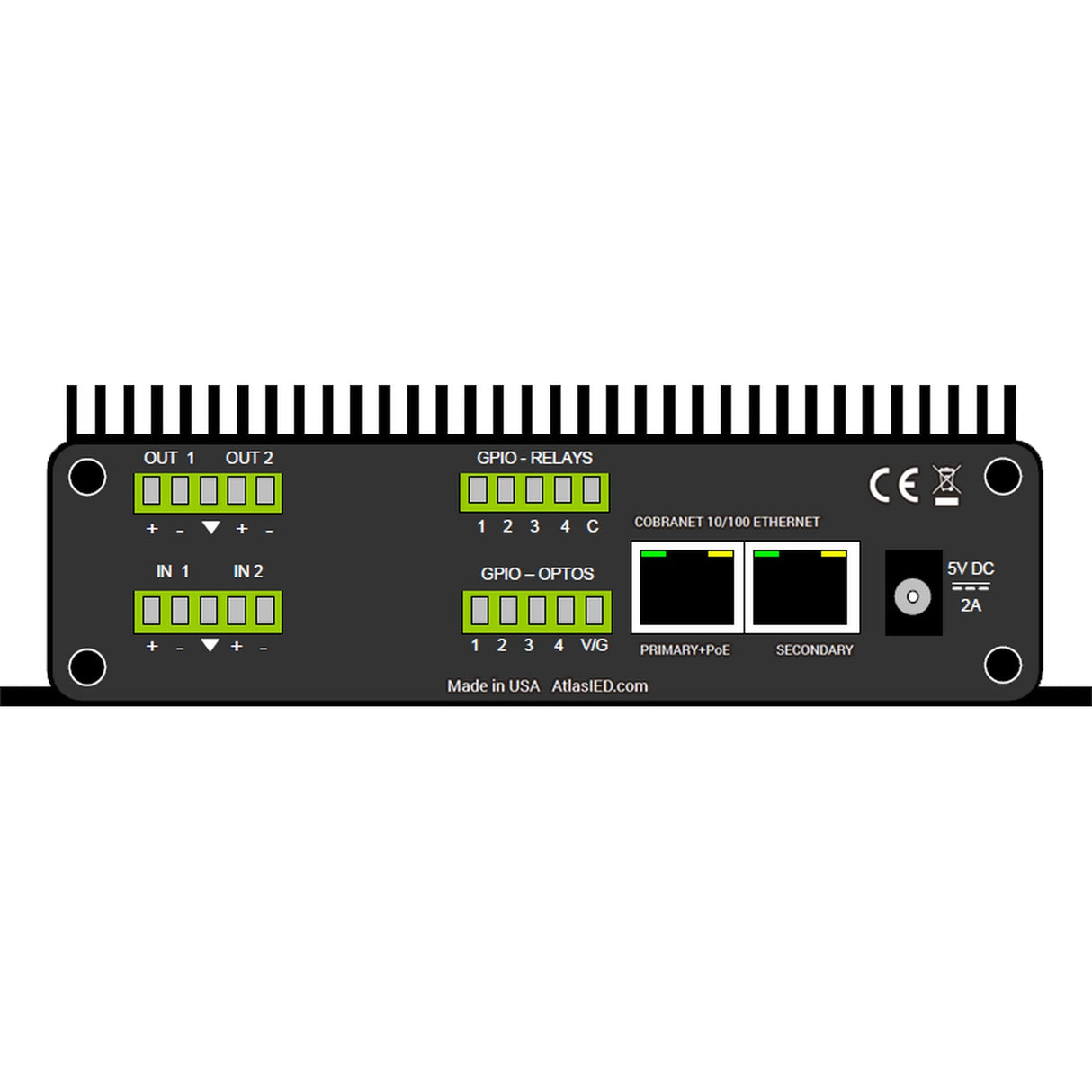 AtlasIED 1522AIOLR 2x2 CobraNet Audio I/O Module with Logic and Relays