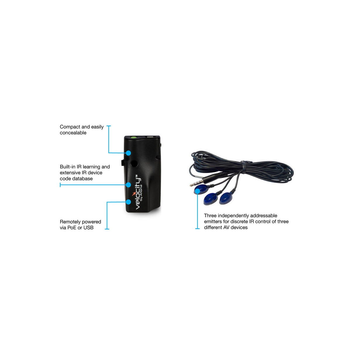 Atlona AT-VCC-IR3-KIT IP to IR Command Converter for Velocity Control System with Three Emitters