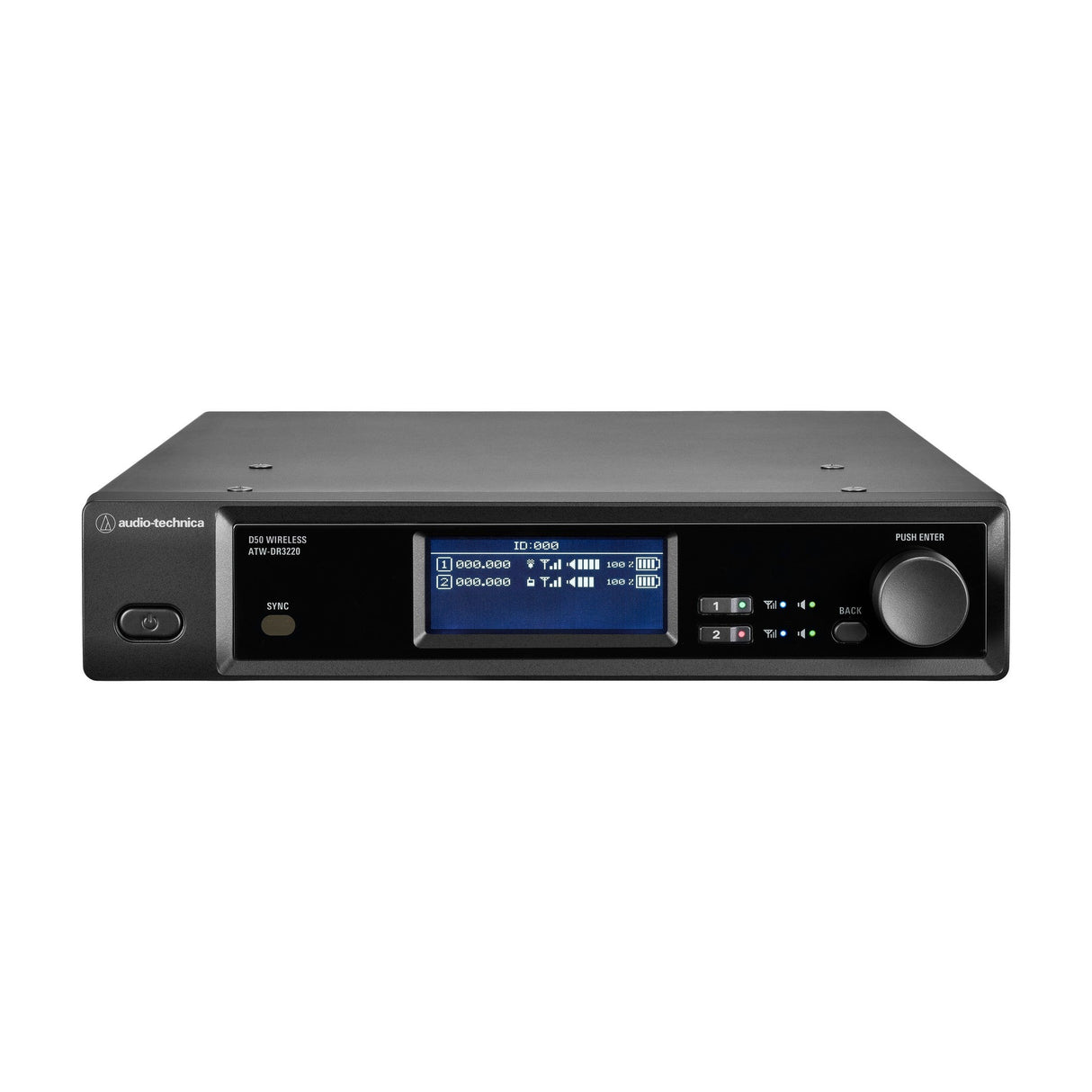 Audio-Technica ATW-DR3220LKDF2 2-Channel Digital Wireless Rackmount Receiver, DF2 470-608 MHz