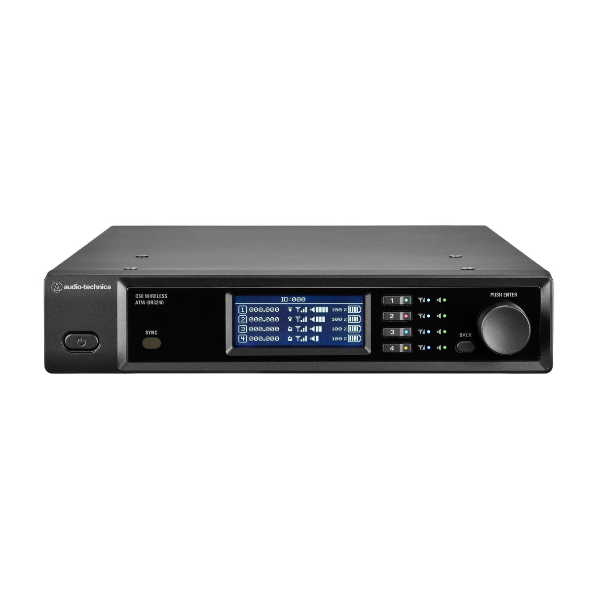 Audio-Technica ATW-DR3240DANDF2 D50 4-Channel Wireless Dante Rackmount Receiver, DF2 470-608 MHz