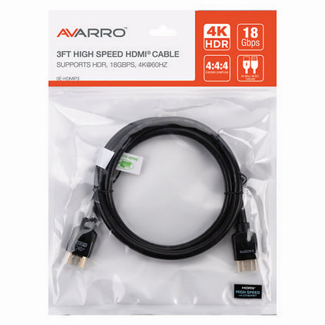 AVARRO 0E-HDMIP3 UHD 4K HDMI Cable with Ethernet, 3-Feet