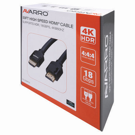 AVARRO 0E-HDMIP50 UHD 4K HDMI Cable with Ethernet, 50-Feet