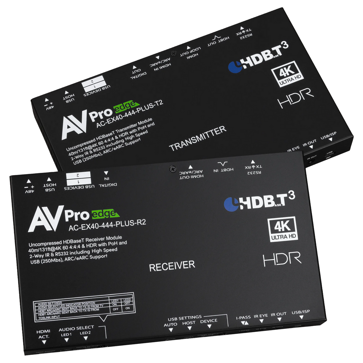 AVPro Edge AC-EX40-444-PLUS-KIT 18Gbps HDBaseT Extender Kit with USB Extension