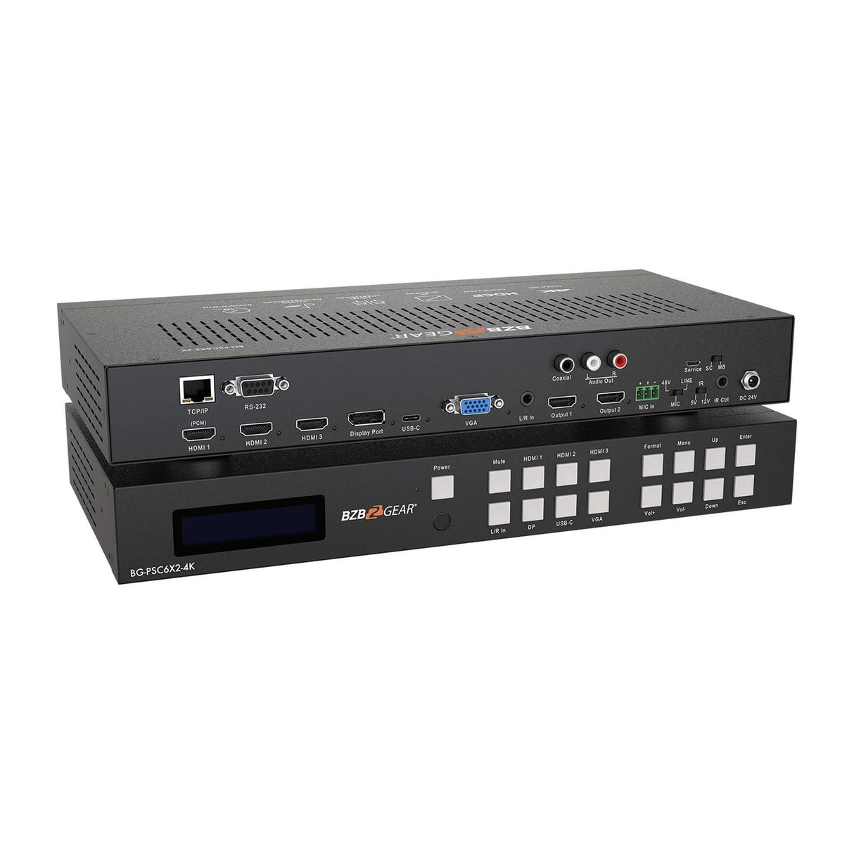 BZBGEAR BG-PSC6x2-4K 6x2 4K Conference Room Presentation Switcher Scaler