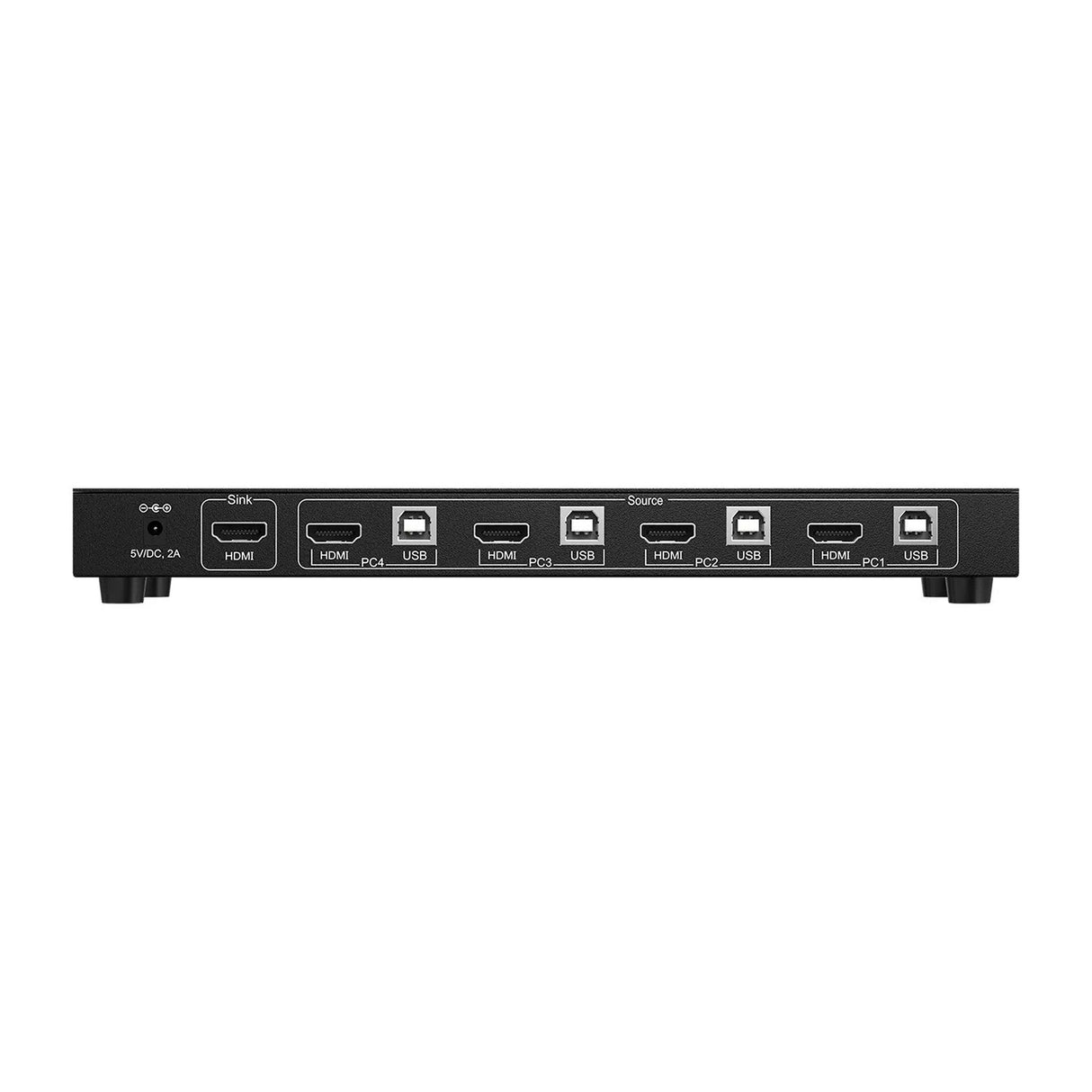 BZBGEAR BG-UHD-KVM41A 4x1 4K UHD KVM Switcher with USB2.0 Ports for Peripherals and Audio Support
