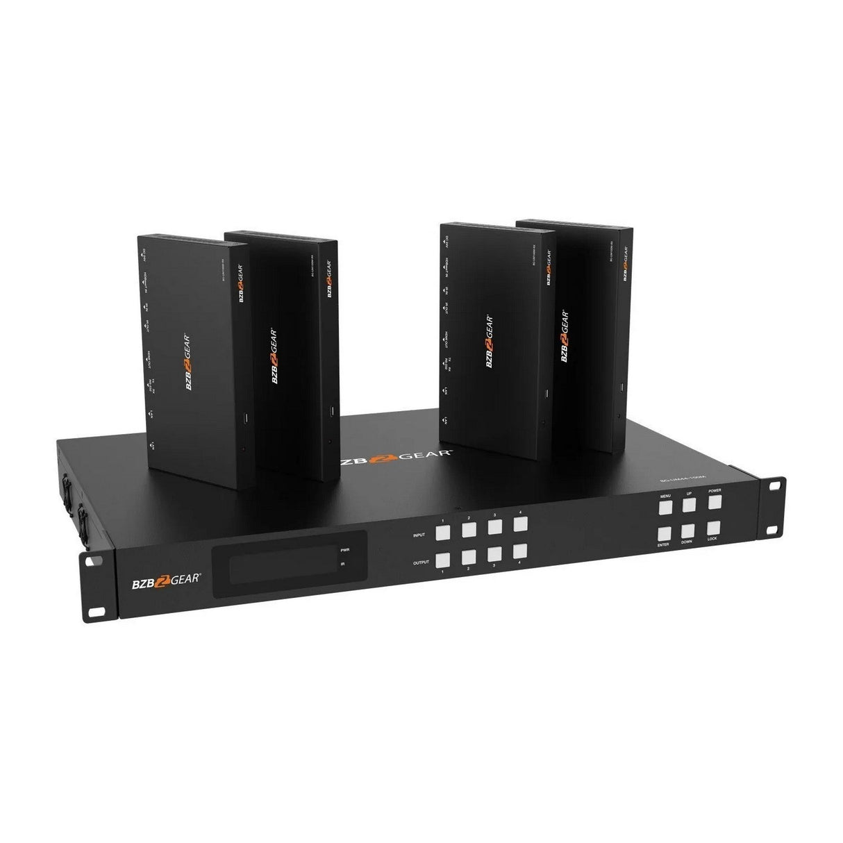 BZBGEAR BG-UM44-100M-KIT 4X4 HDMI and HDBaseT Matrix Switch