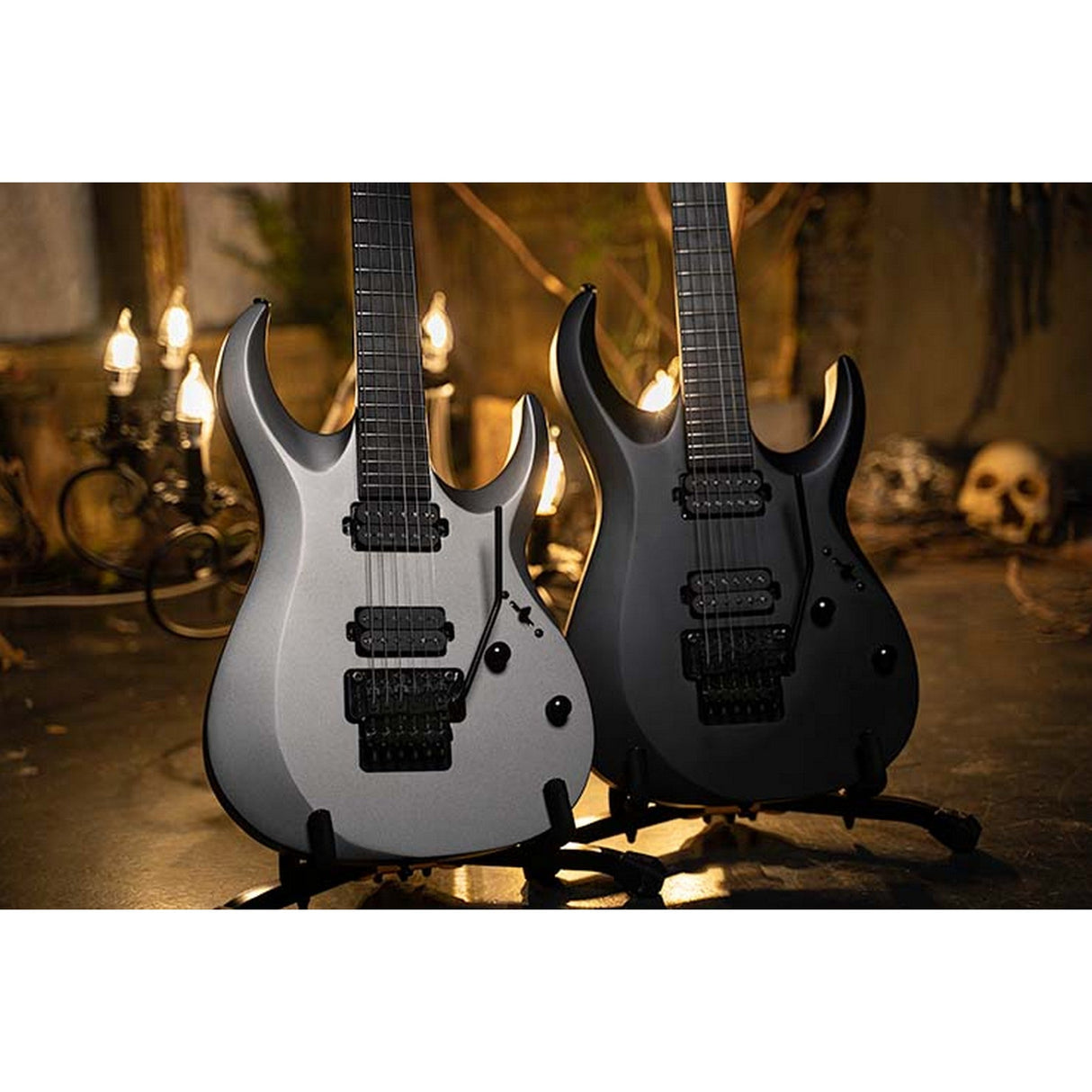 Cort X500 Menace Multi-Scale 6-string Electric Guitar Black Satin - guitar