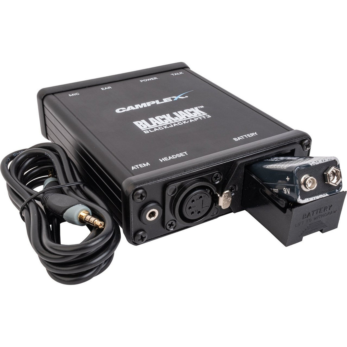 Camplex BLACKJACK-APTT3 Push to Talk Headset Active Adapter for Blackmagic ATEM Camera Converter 5 Pin XLR Female