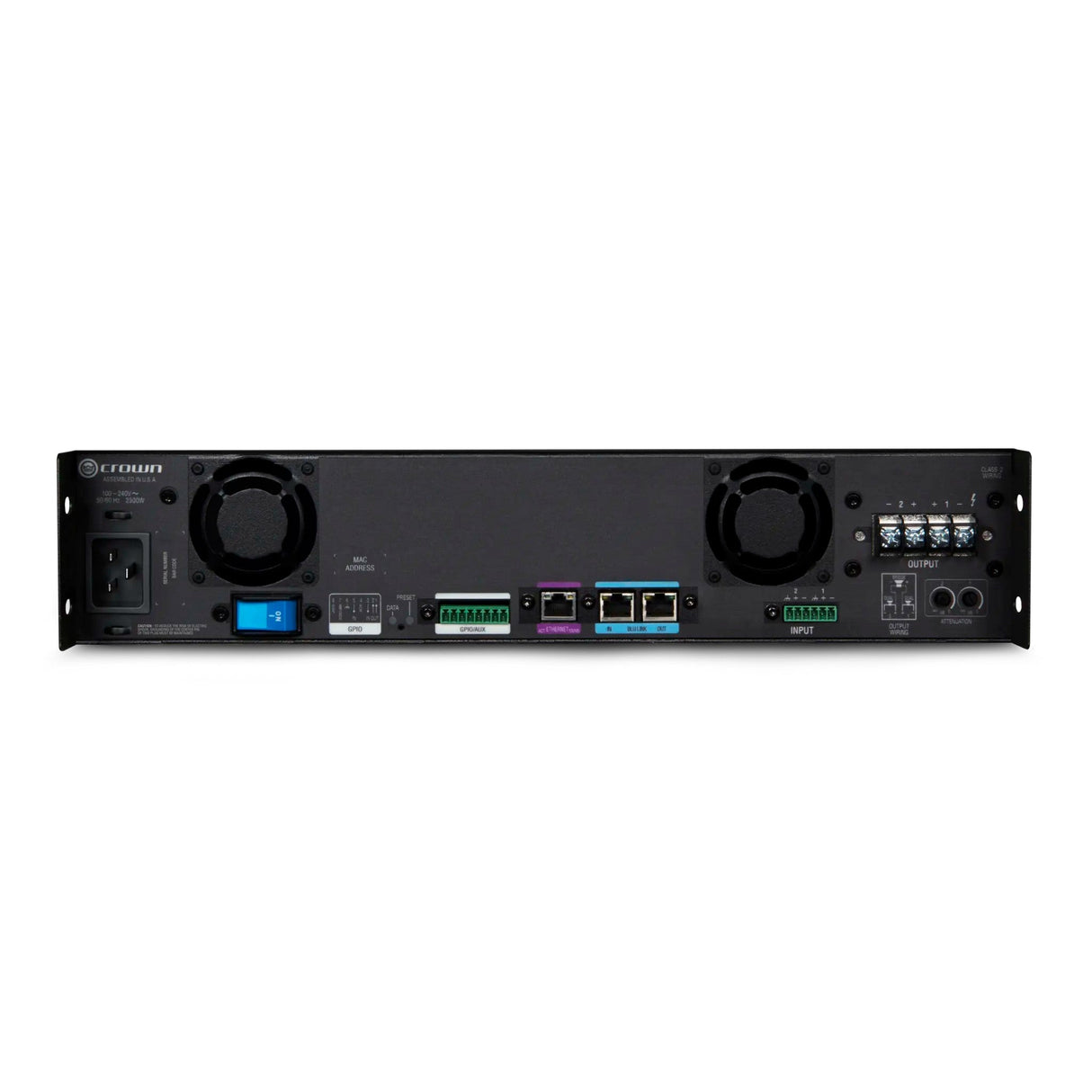 Crown DCi2x2400N 2400W 2-Channel Power Amplifier with BLU-Link 70V/100V