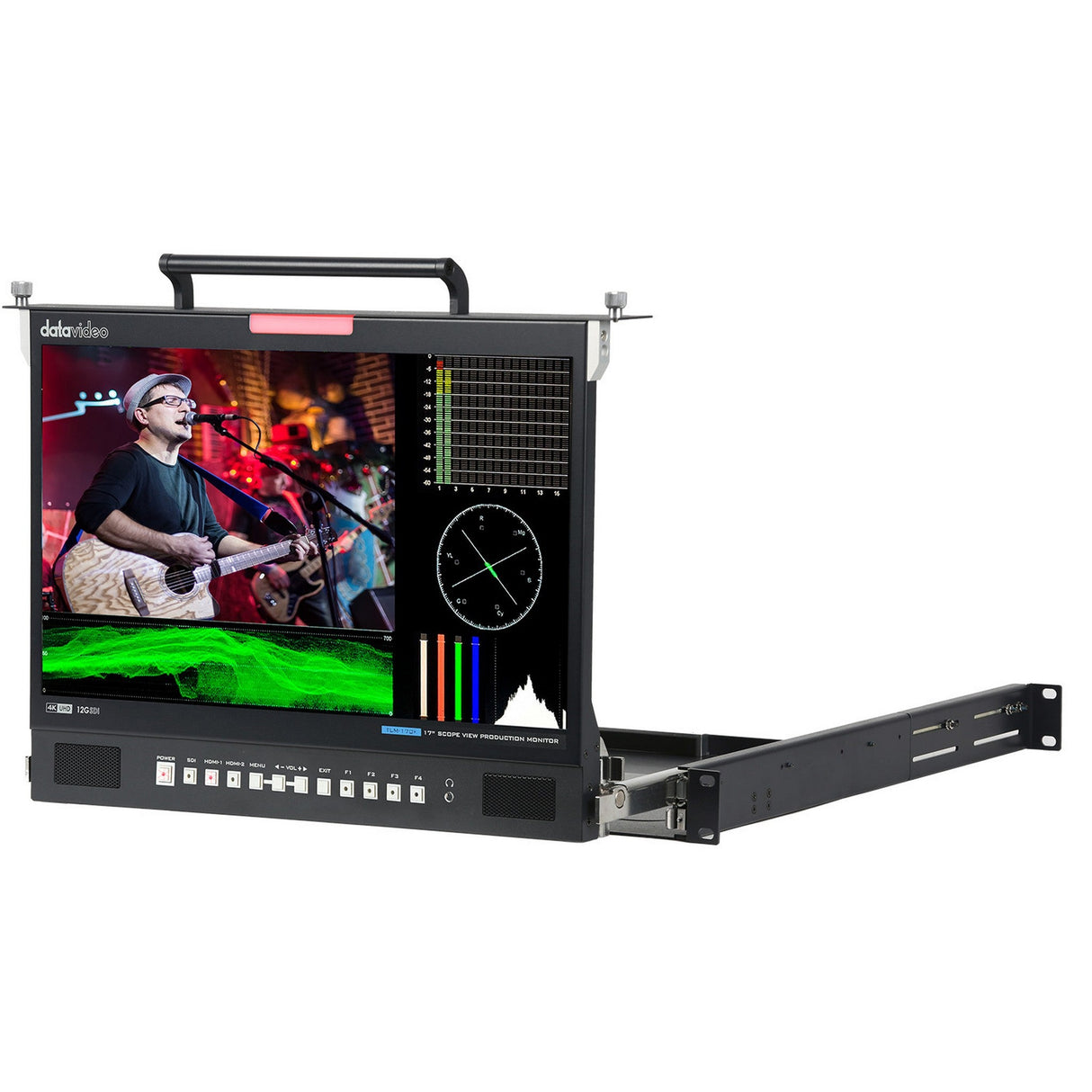 Datavideo TLM-170KM 4K 17-Inch ScopeView Production Monitor 1U Foldable Rackmount Tray Unit