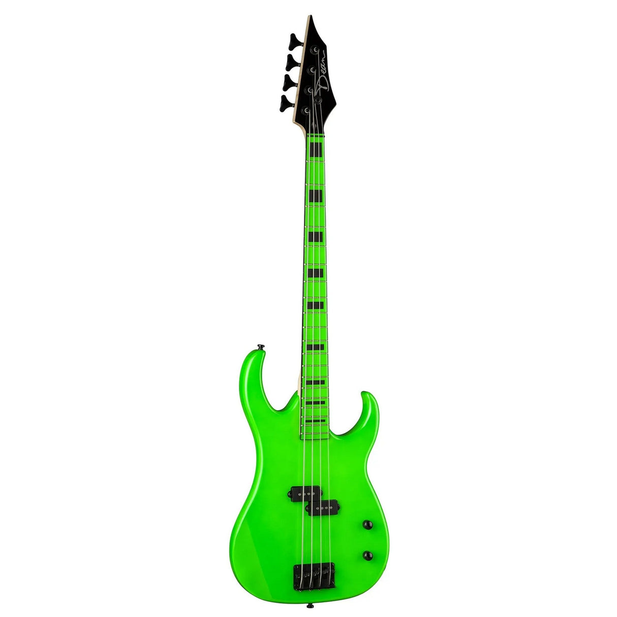 Dean Guitars Custom Zone Nuclear Green Electric Bass Guitar - guitar