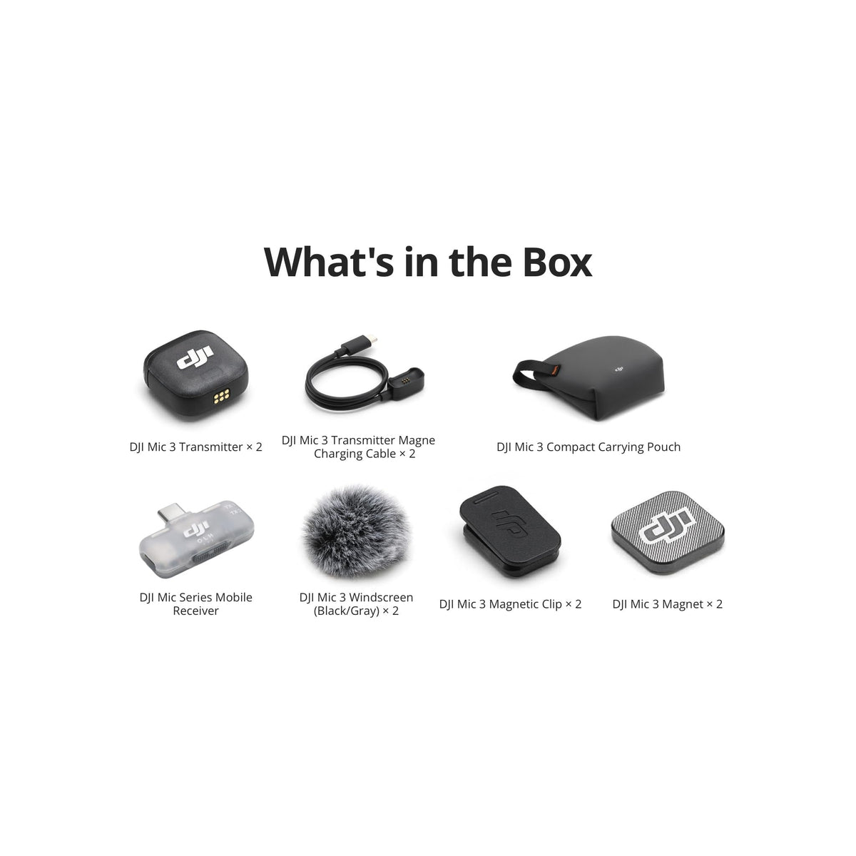 DJI Mic 3 (2 TX + 1 Mobile RX) Wireless Microphone System for Smartphones