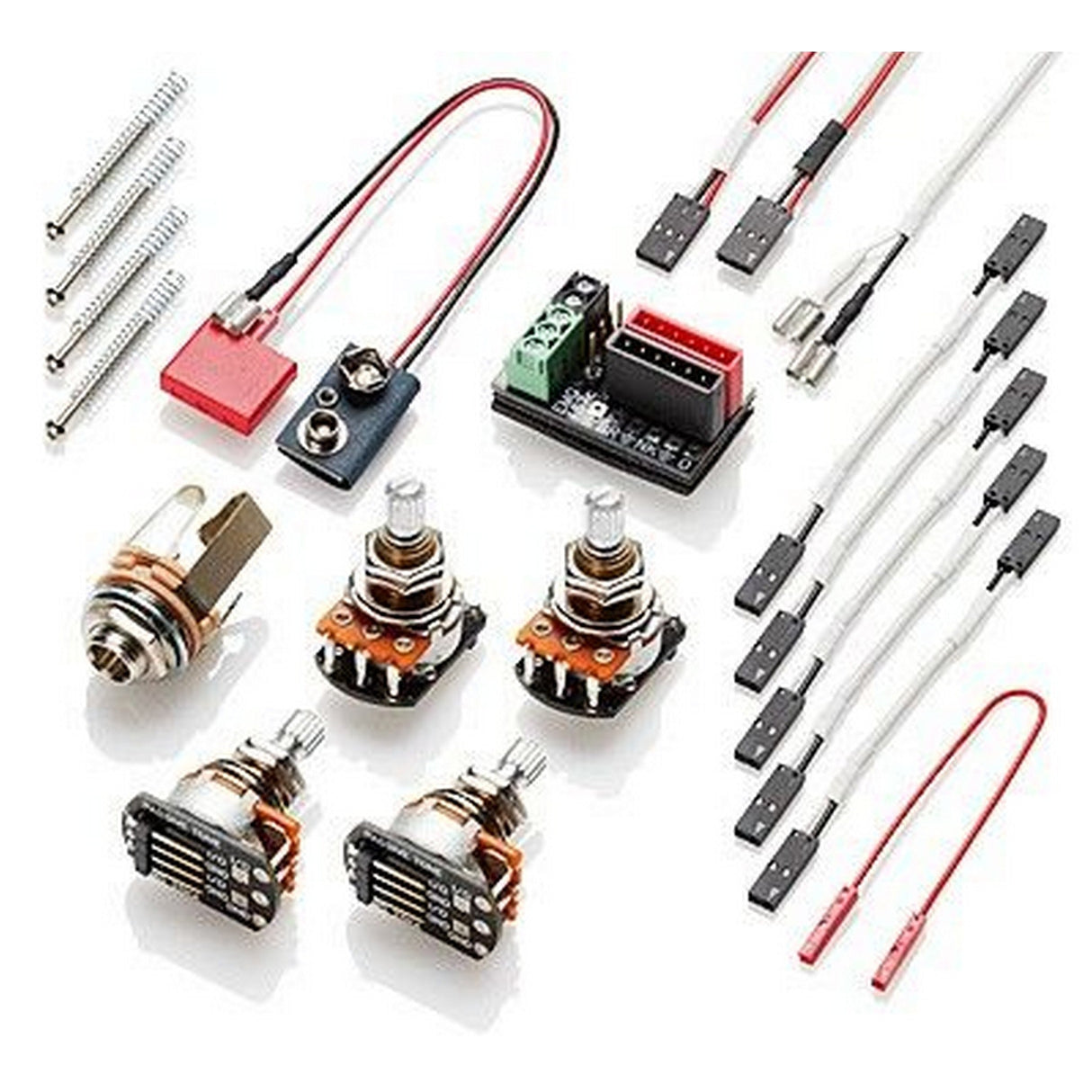 EMG 57/66 Humbucking Active Guitar Pickup Set Black Short Shaft and Standard Spacing - accessories