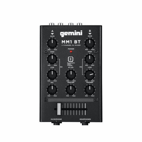 Gemini MM1-BT 2-Channel Professional Analog Bluetooth DJ Mixer