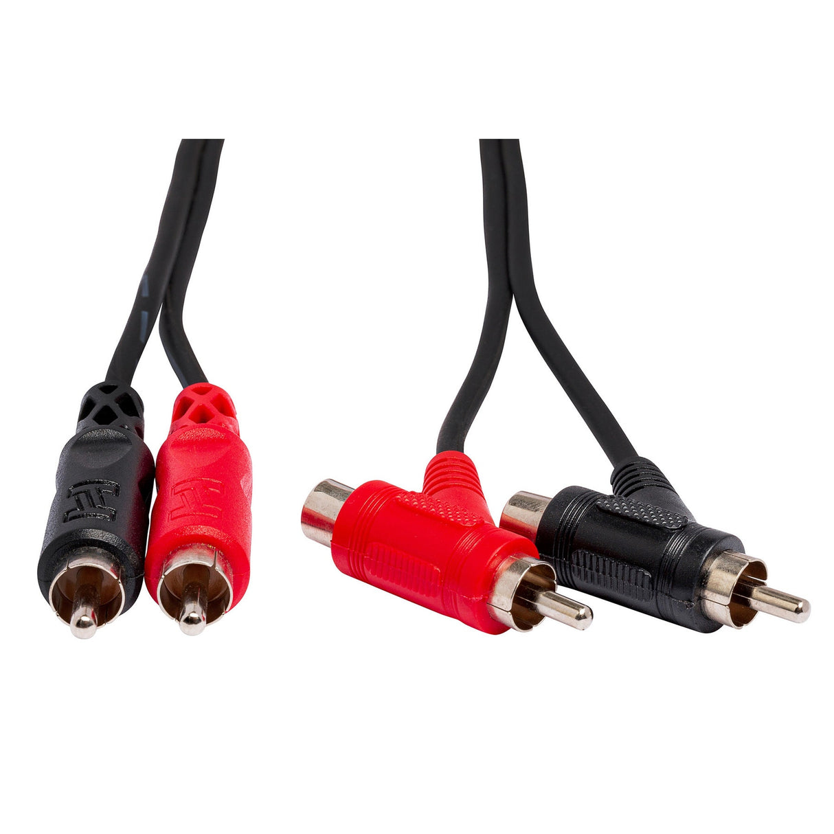 Hosa CRA-201PB Dual RCA to Dual Piggyback RCA Stereo Interconnect Cable 1-Meter