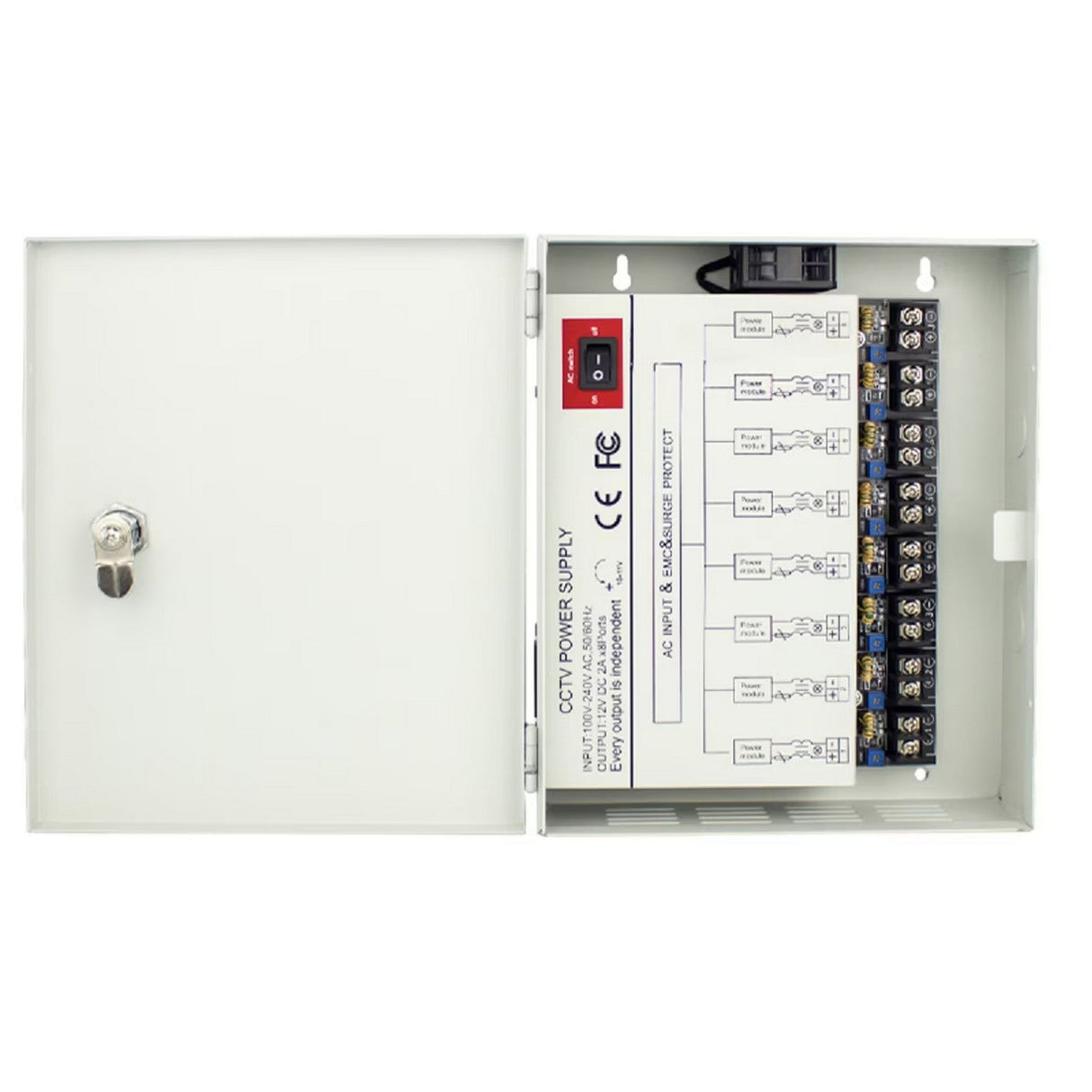 IC Realtime PS-DC16A08HD-4DK 8-Channel 16 Amp DC Power Supply
