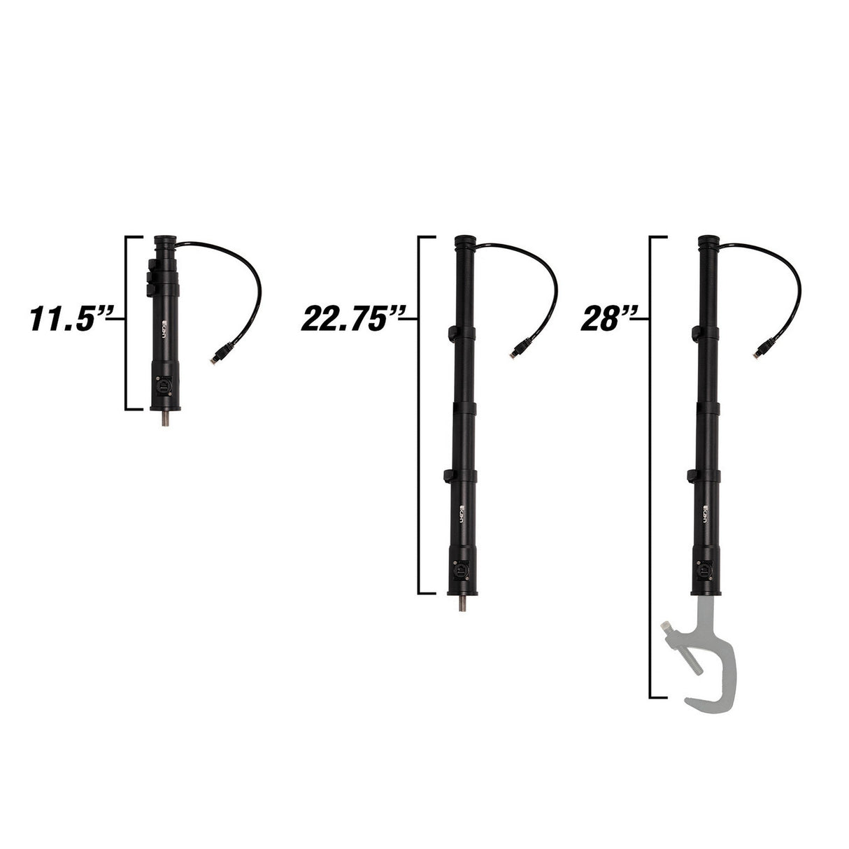 Ikan Aluminum Telescoping PoE Light Stand/Hanger, 2-Foot