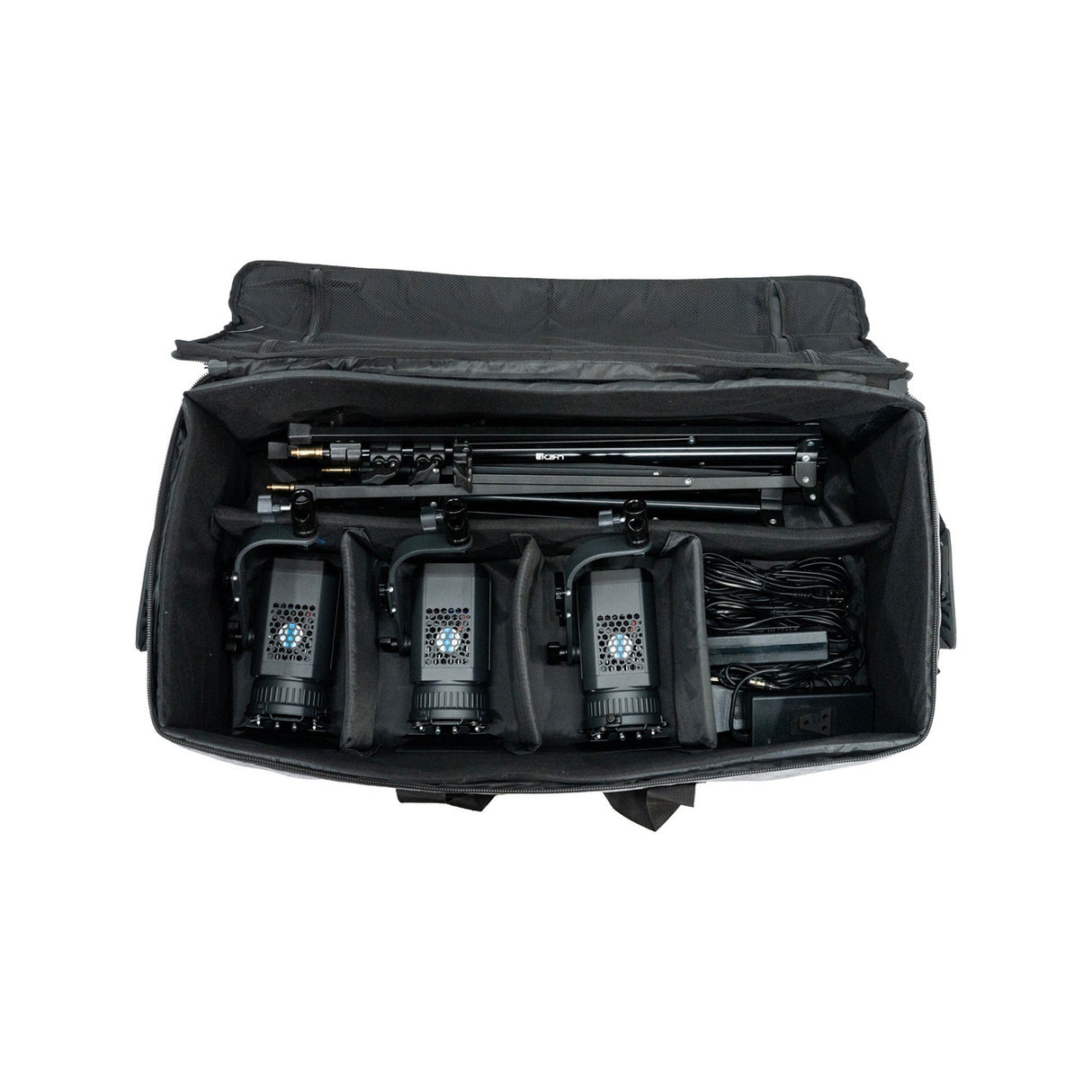 Ikan SFB65-3PT-KIT Stryder 3-Point Bi-Color 2800K-6500K 65W LED Fresnel Light with DMX