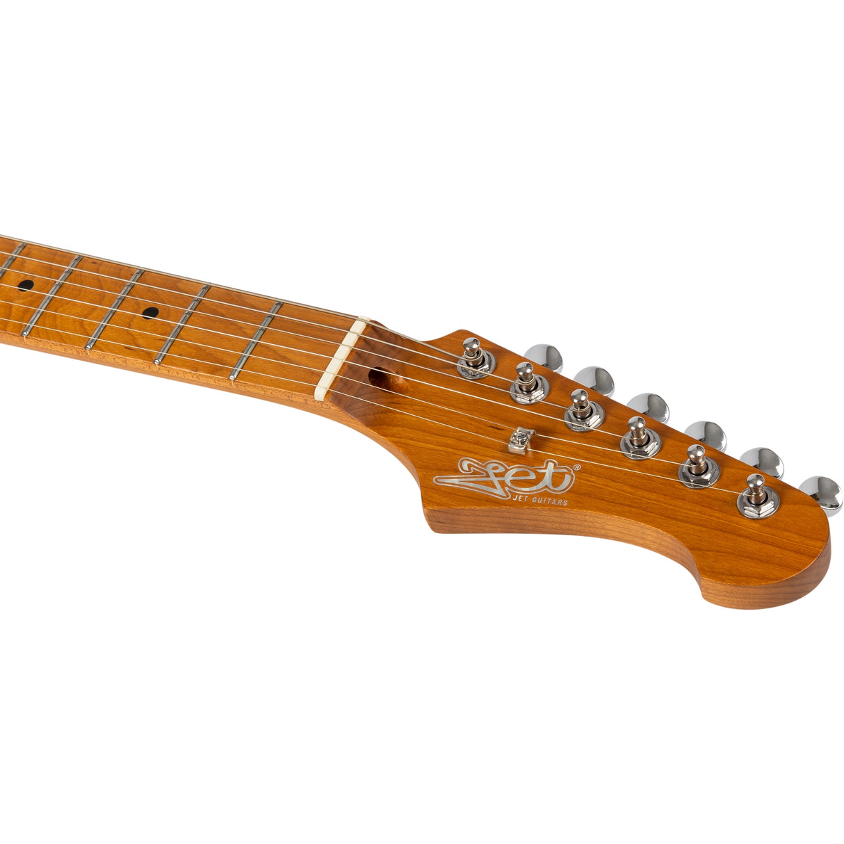 Jet Guitars JS-300 Mini Roasted Maple Electric Guitar, Black Finish