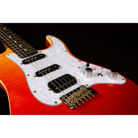 Jet Guitars JS 600 TRS HSS Mahogany Body Electric Guitar with Flamed Top, Mixed Ebony Fretboard