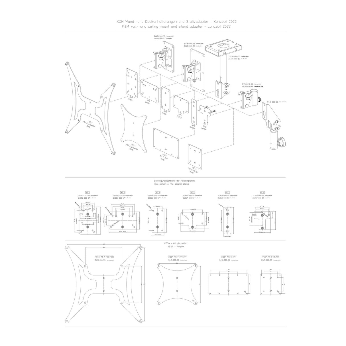 K&M 24354 Universal Mounting Bracket Adapter Panel 2