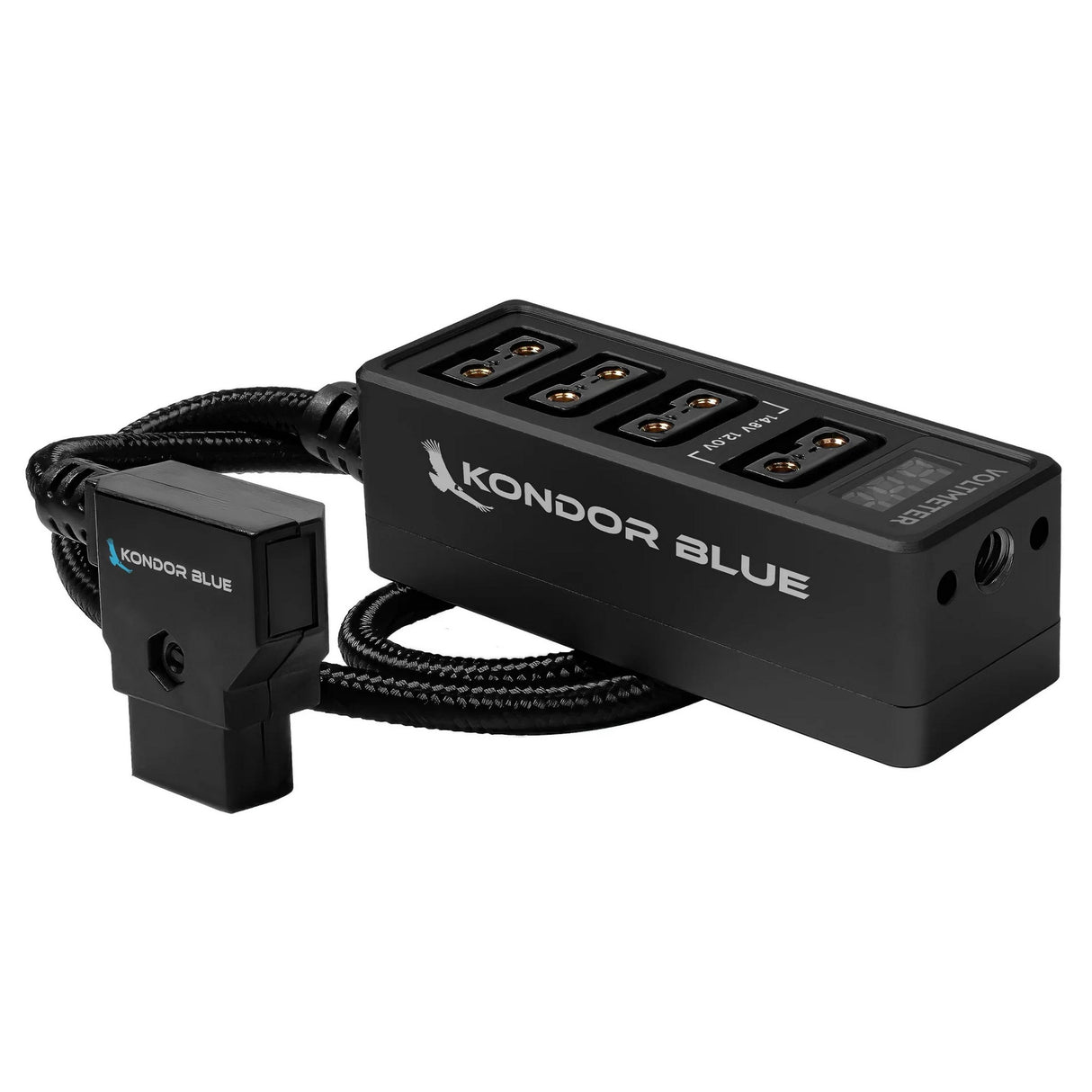 Kondor Blue 12V Metal D-Tap Hub 4-Way Port Power Tap Splitter