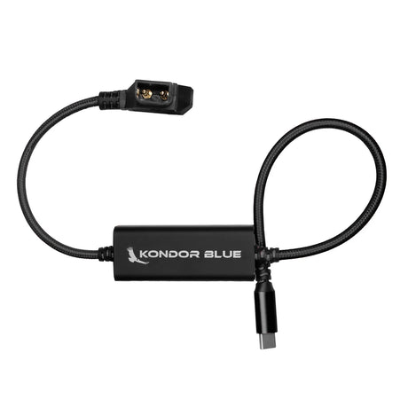 Kondor Blue 16-Inch D-Tap to USB-C Power Delivery Cable for R5C, Raven Black