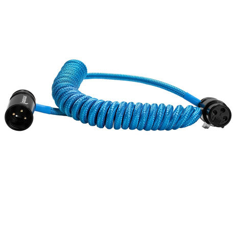 Kondor Blue 12-24-Inch Coiled Low Profile Right Angle XLR Cable