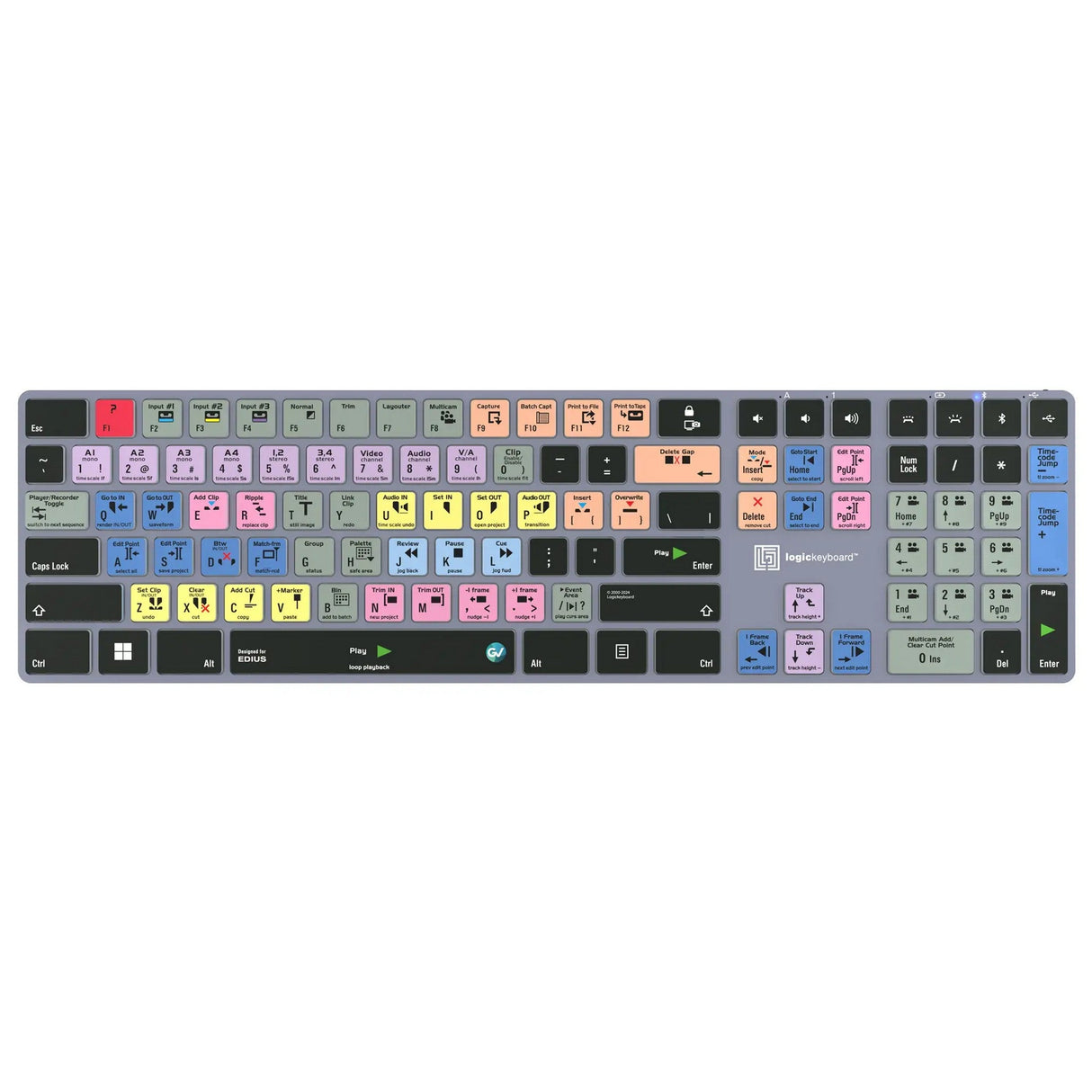 Logickeyboard TITAN Wireless Backlit Keyboard for EDIUS US Windows