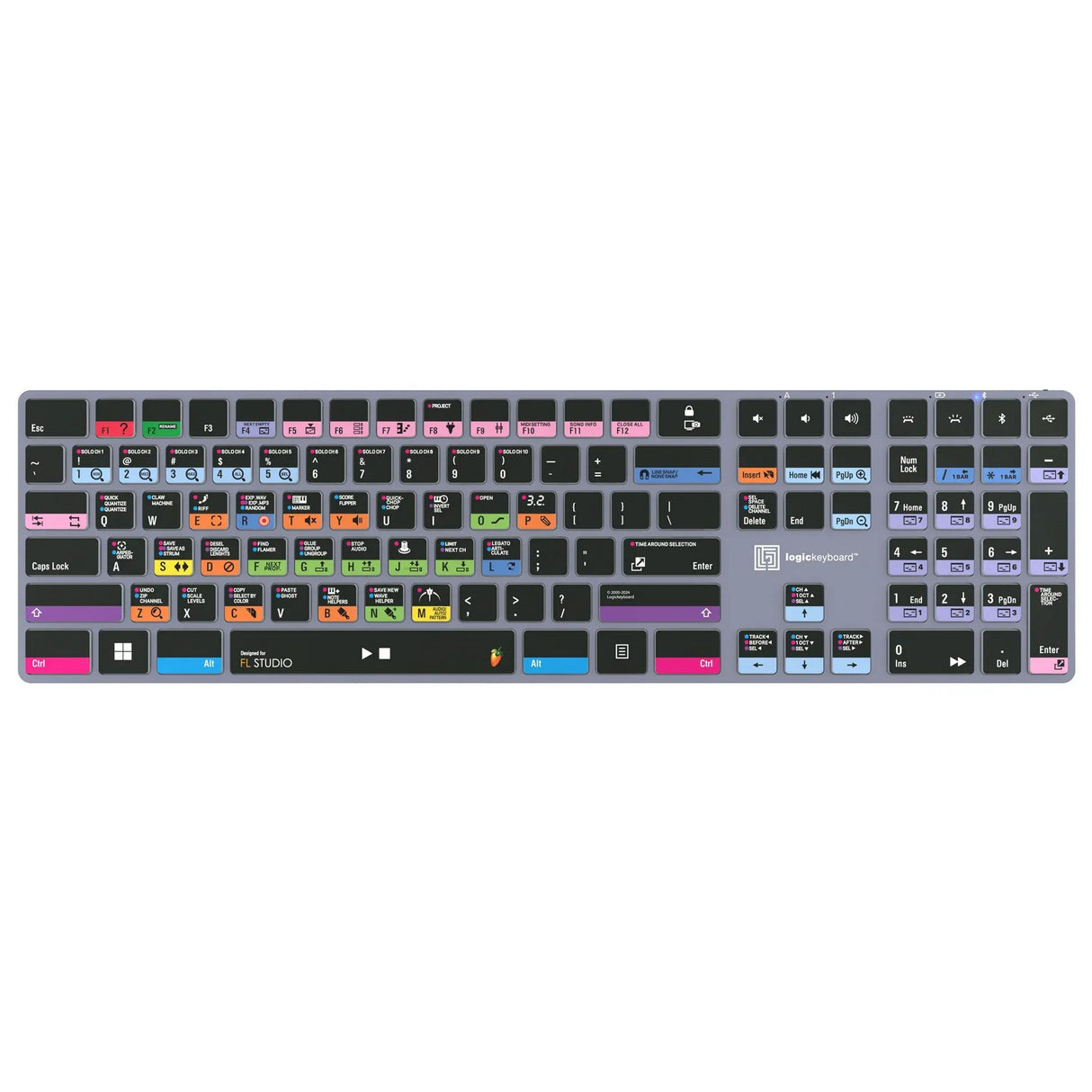Logickeyboard TITAN Wireless Backlit Keyboard for FL Studio US Windows