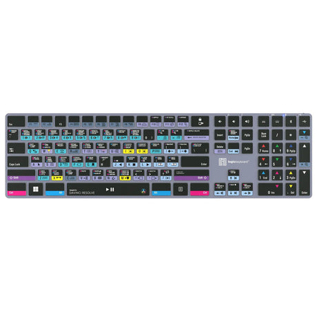Logickeyboard TITAN Wireless Backlit Keyboard for DaVinci Resolve US Windows