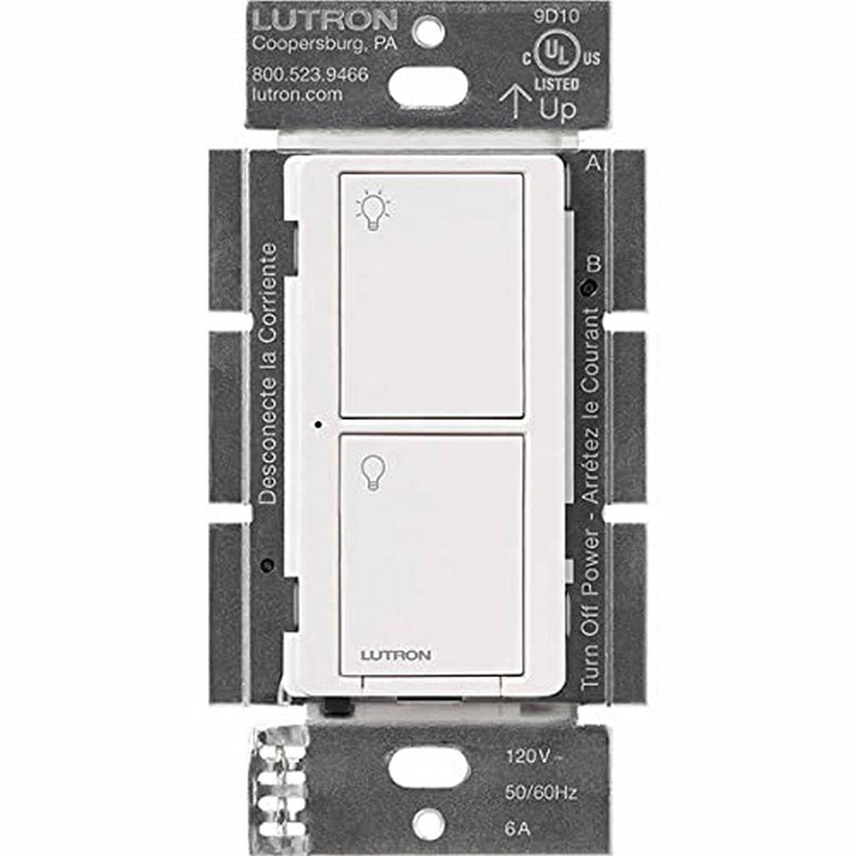 Lutron PD-5WS-DV-WH 5A Caseta Wireless In-Wall Light Switch and Fan Control White