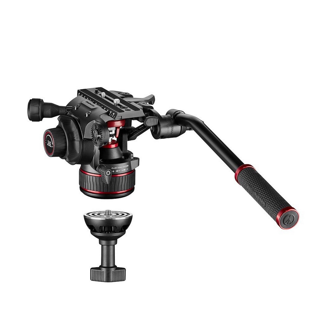 Manfrotto MVK608TWINMAUS Nitrotech 608 Fluid Head With Aluminum Twin Leg Tripod and Mid-Level Spreader