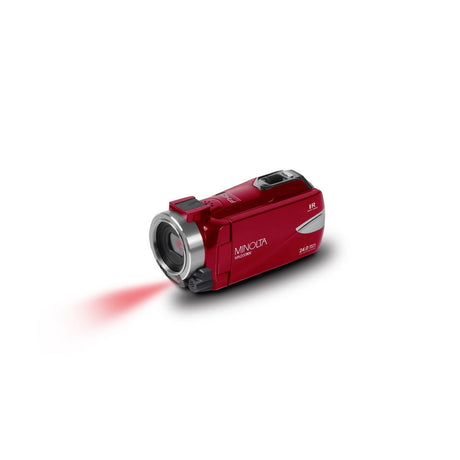 Minolta MN200NV 1080p HD 24 MP Night Vision Digital Camcorder with WiFi Red