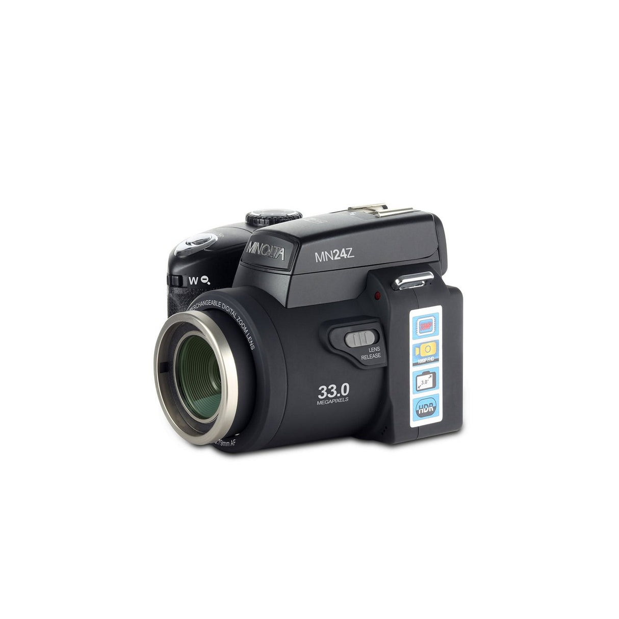 Minolta MN24Z 33 MP 1080p HD Digital Camera with Interchangeable Lens Kit Black