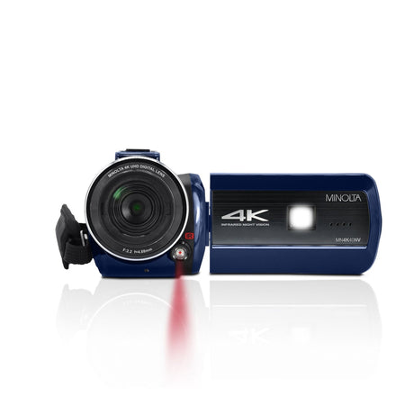 Minolta MN4K40NV 4K Ultra HD 30 MP Night Vision Camcorder Blue