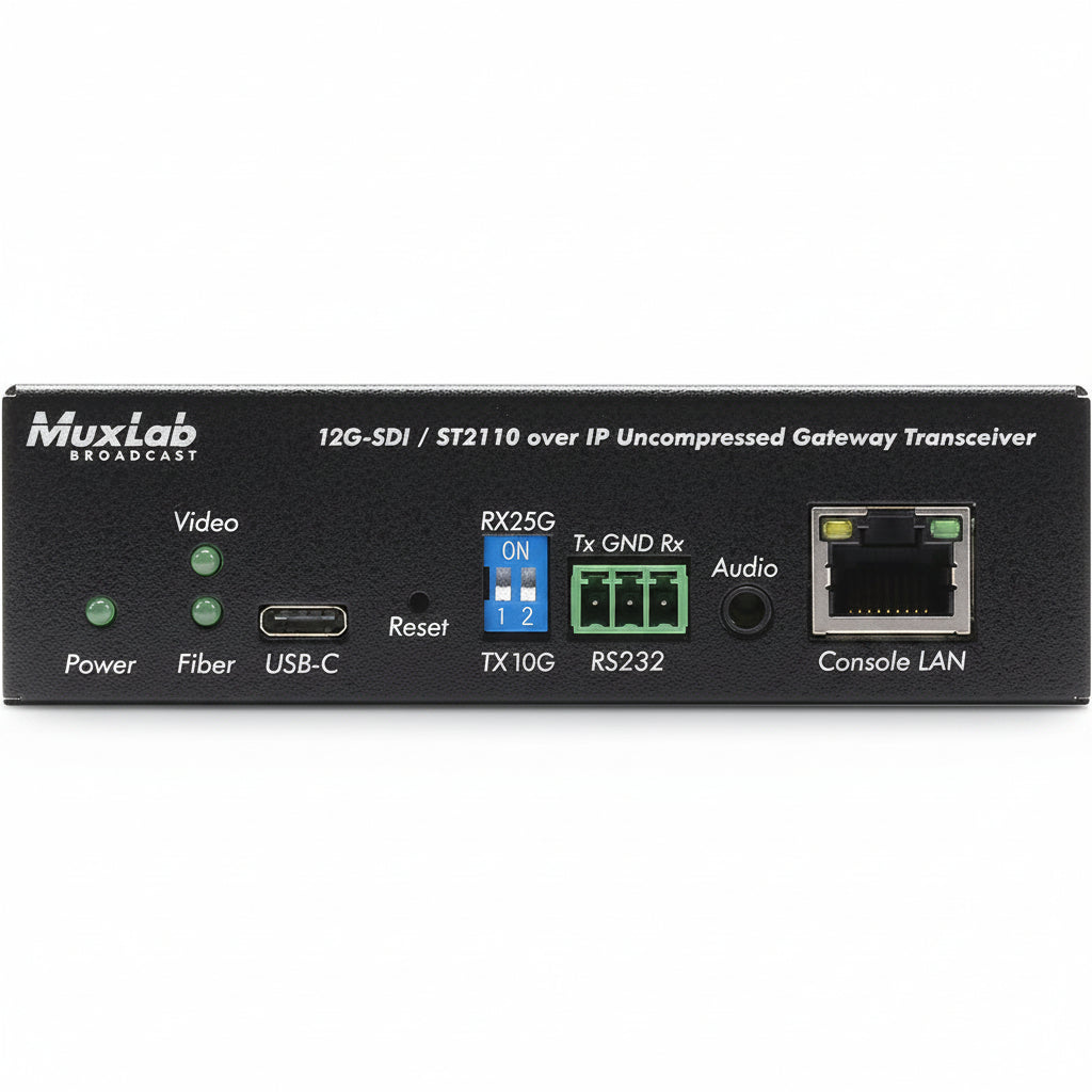 MuxLab 500775-2110 12G-SDI/ST2110 Over IP Gateway Transceiver