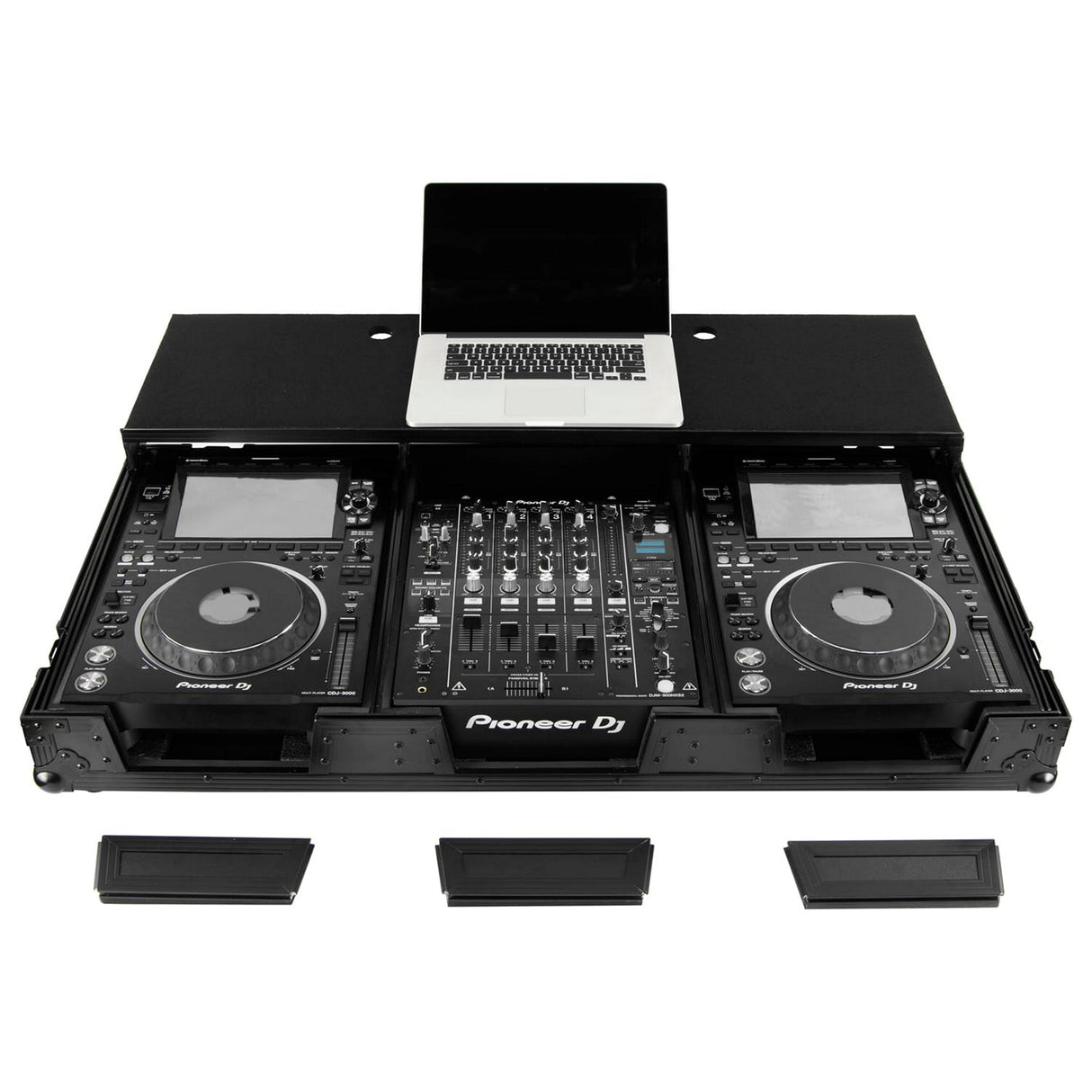 Odyssey Universal 12-Inch DJ Mixer and 2 Media Players Flight Coffin Case with Glide Platform
