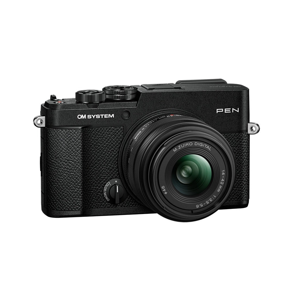 OM System PEN Mirrorless Camera with 14-42mm F3.5-5.6 III Lens, Black