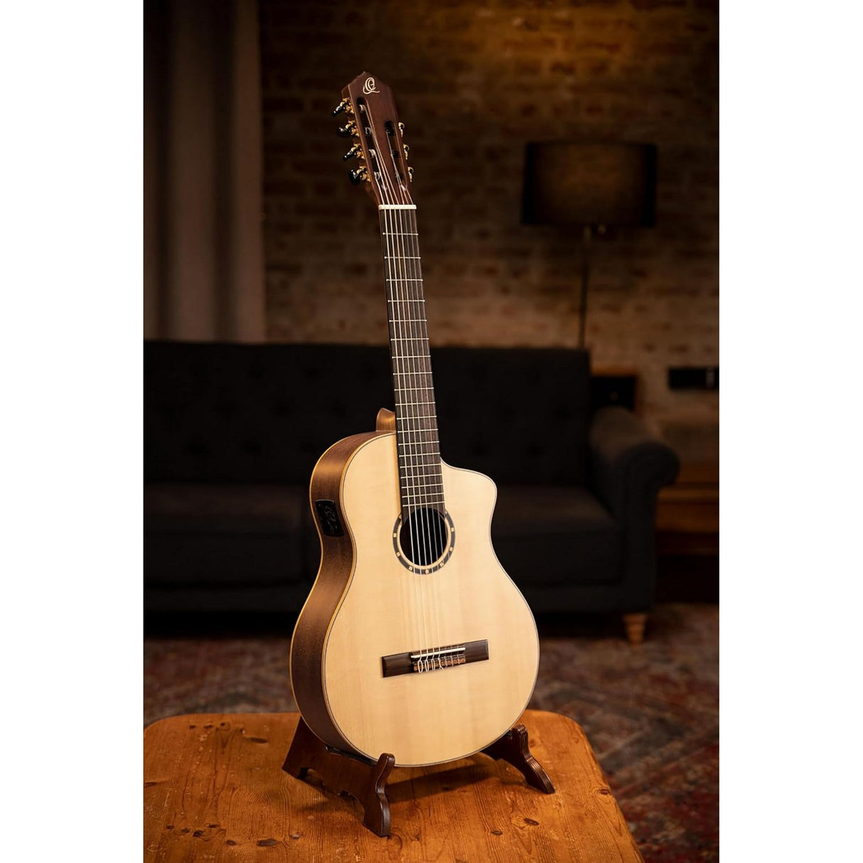 Ortega Guitars RCE133-7 Family Series Pro Full Size Seven String Acoustic Electric Guitar