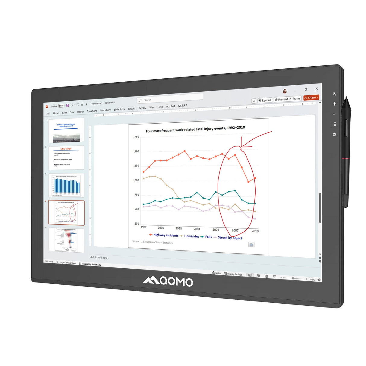 QOMO QIT800 F1 PresenStation 24-Inch 4K Interactive Podium