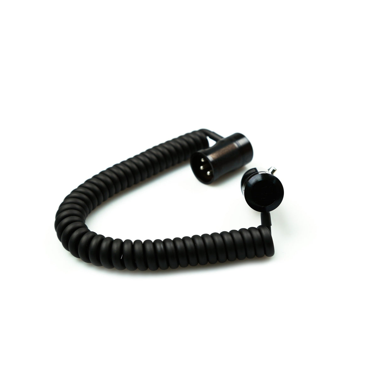 Remote Audio CAXJCOIL2LPMF Low-Profile XLR3F to XLR3M Short Coiled Jumper 8 in