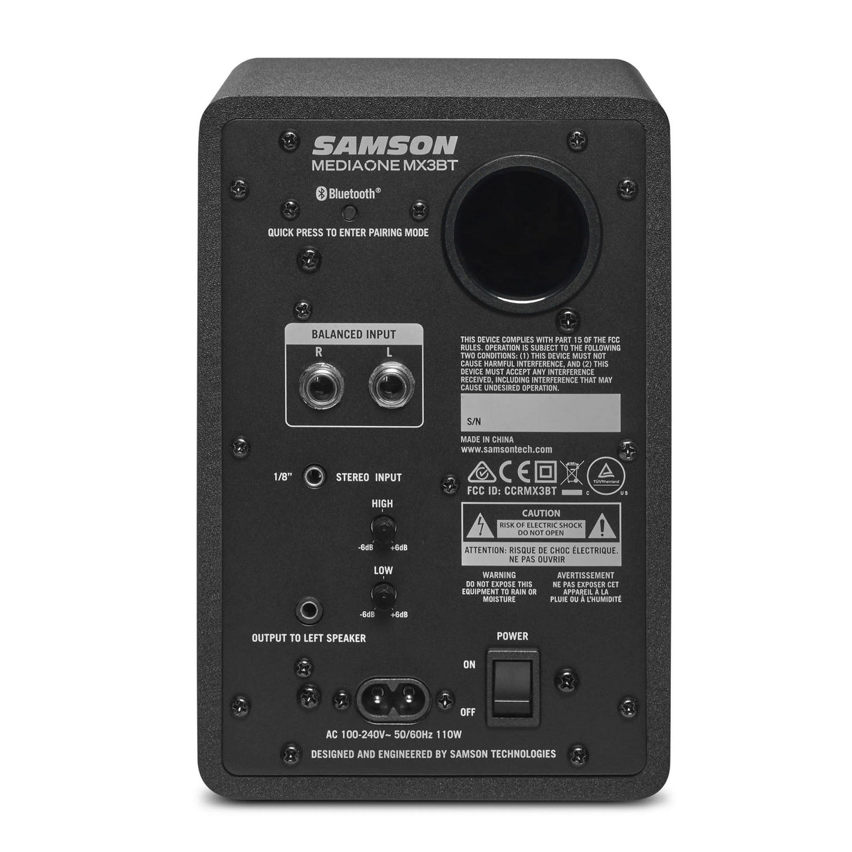 Samson MediaOne MX3BT 40W 2-Way Active Compact Studio Monitors, Pair