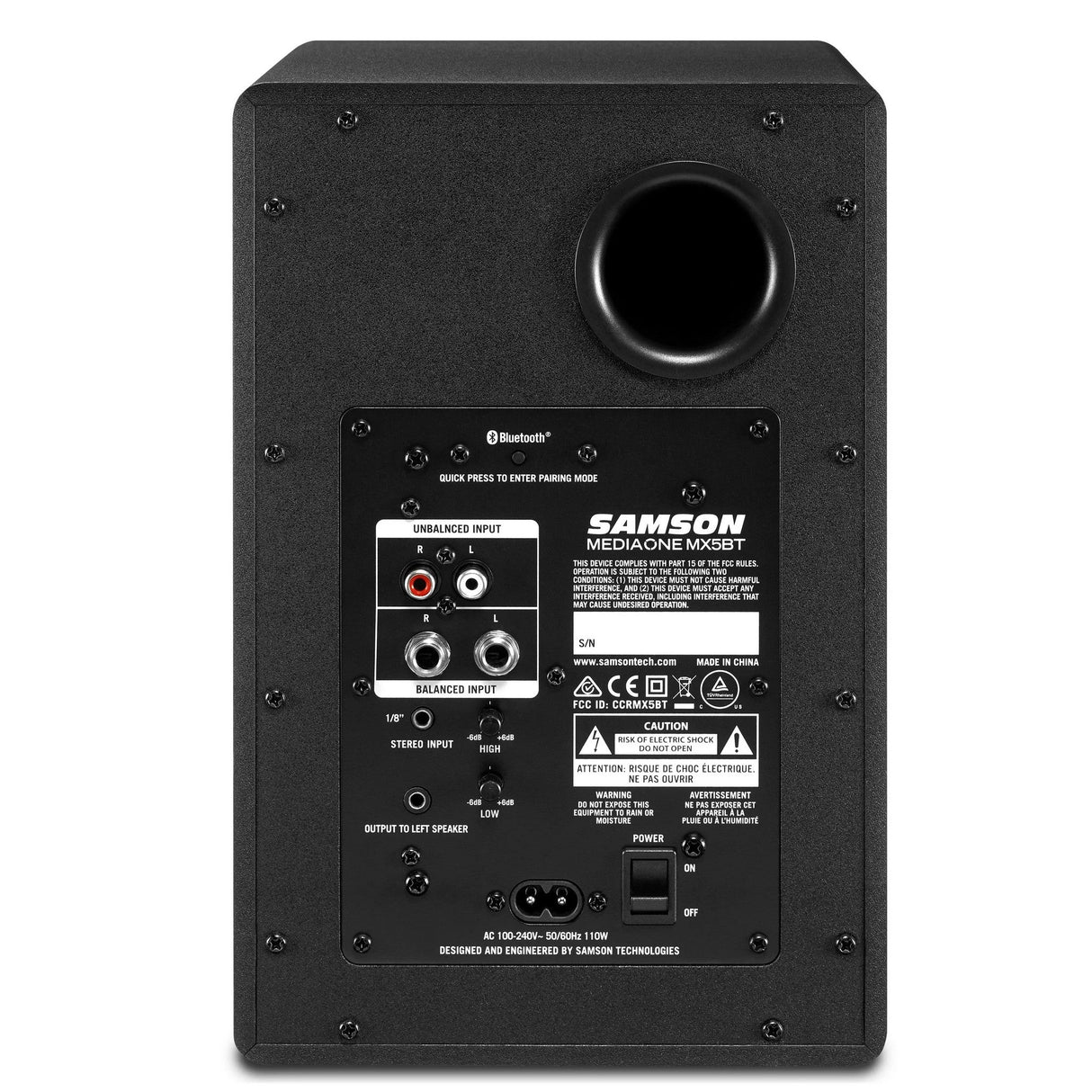 Samson MediaOne MX5BT 40W 2-Way Active Compact Studio Monitors, Pair