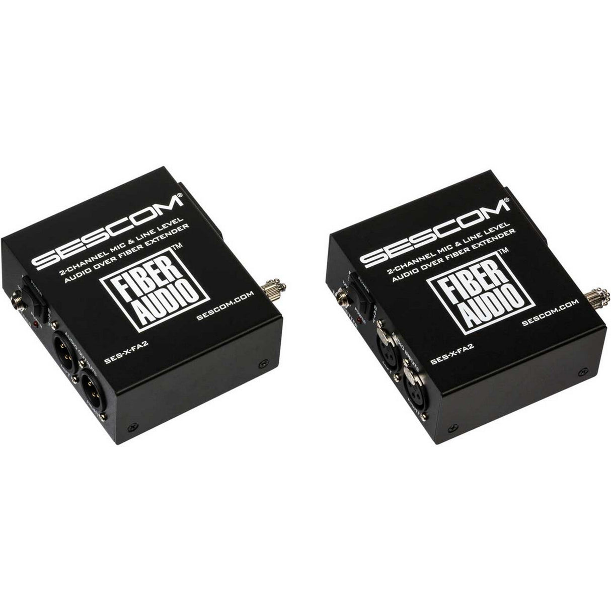 Sescom SES-X-FA2 Battery Powered 2-Channel Balanced XLR Mic/Line Level Fiber Connector